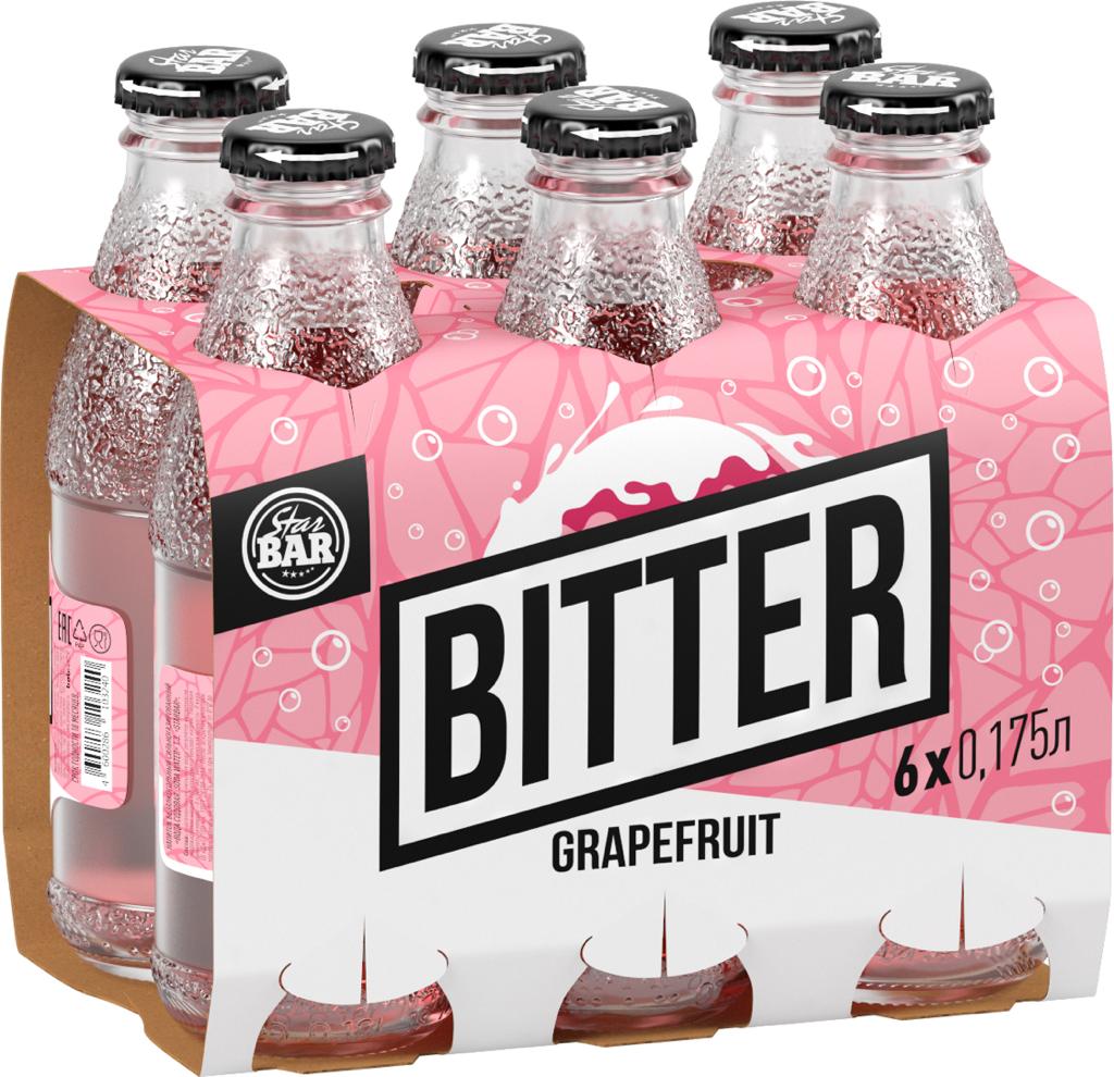 Газированный напиток STARBAR Биттер Грейпфрут 0.175 л., стекло, 6 шт. от магазина Одежда+