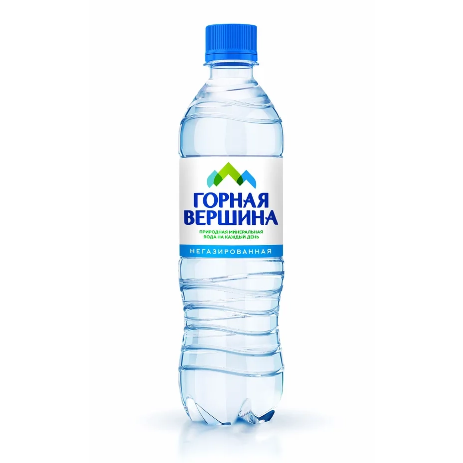 Вода "Горная вершина" 0.5 литра, негаз., ПЭТ, 12 шт. в уп.