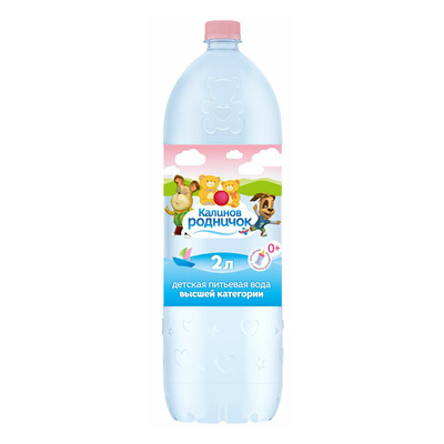 Вода "Калинов Родничок" детская 2 литра, без газа, пэт, 6 шт. в уп.