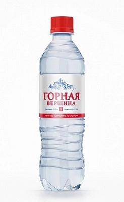 Вода "Горная вершина" 0.5 л., газ., ПЭТ, 12 шт. в уп.