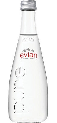 Вода "Evian" (Эвиан) 0.33 литра, негаз. стекло,  20 шт. в уп.