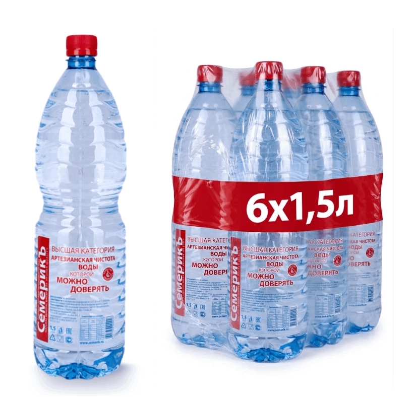 Вода Семерикъ природная питьевая негазированная 1,5 литра, 6 шт. от магазина Vitarel