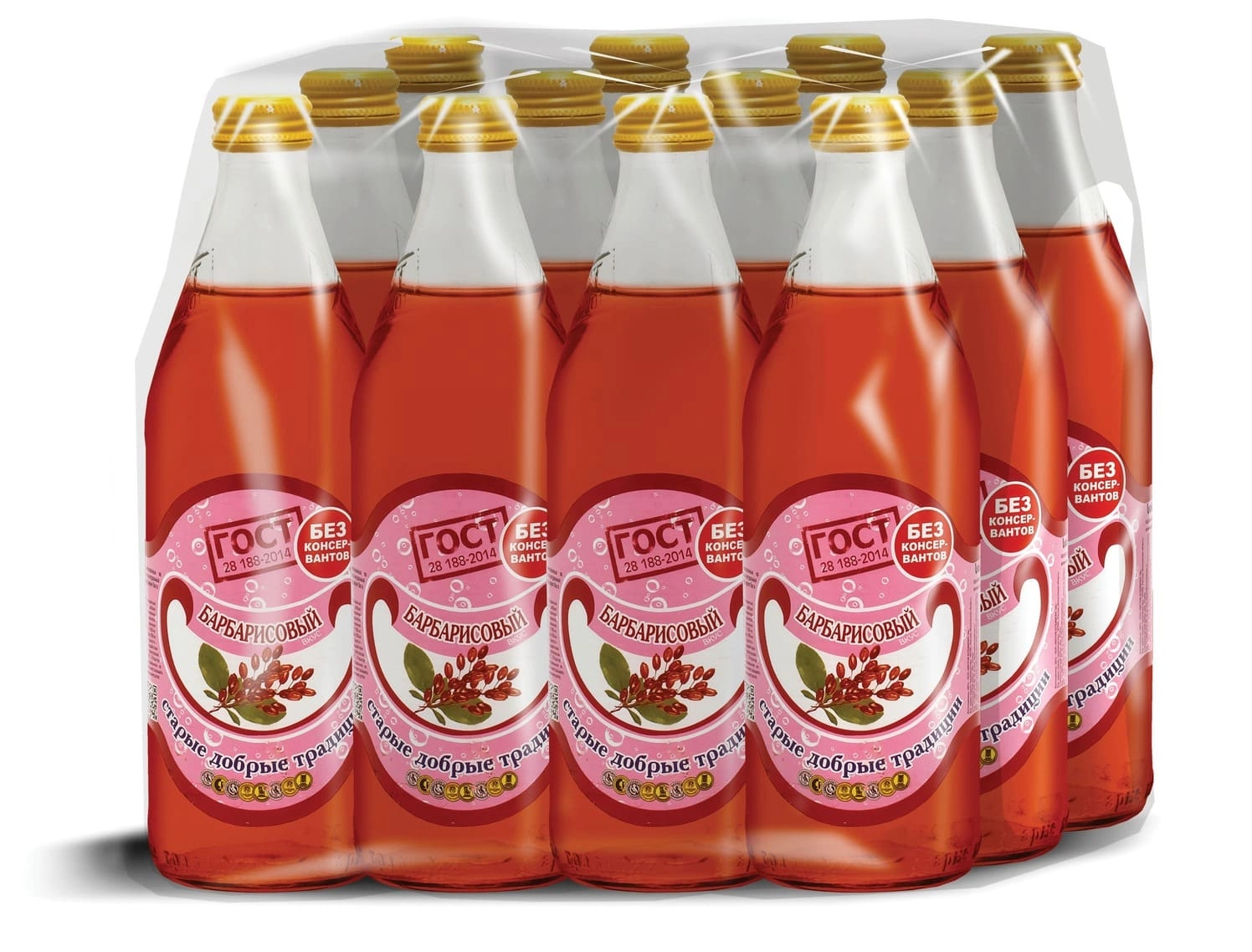 Газированный напиток "Старые добрые традиции" Барбарис 0,5 литра, 12 шт